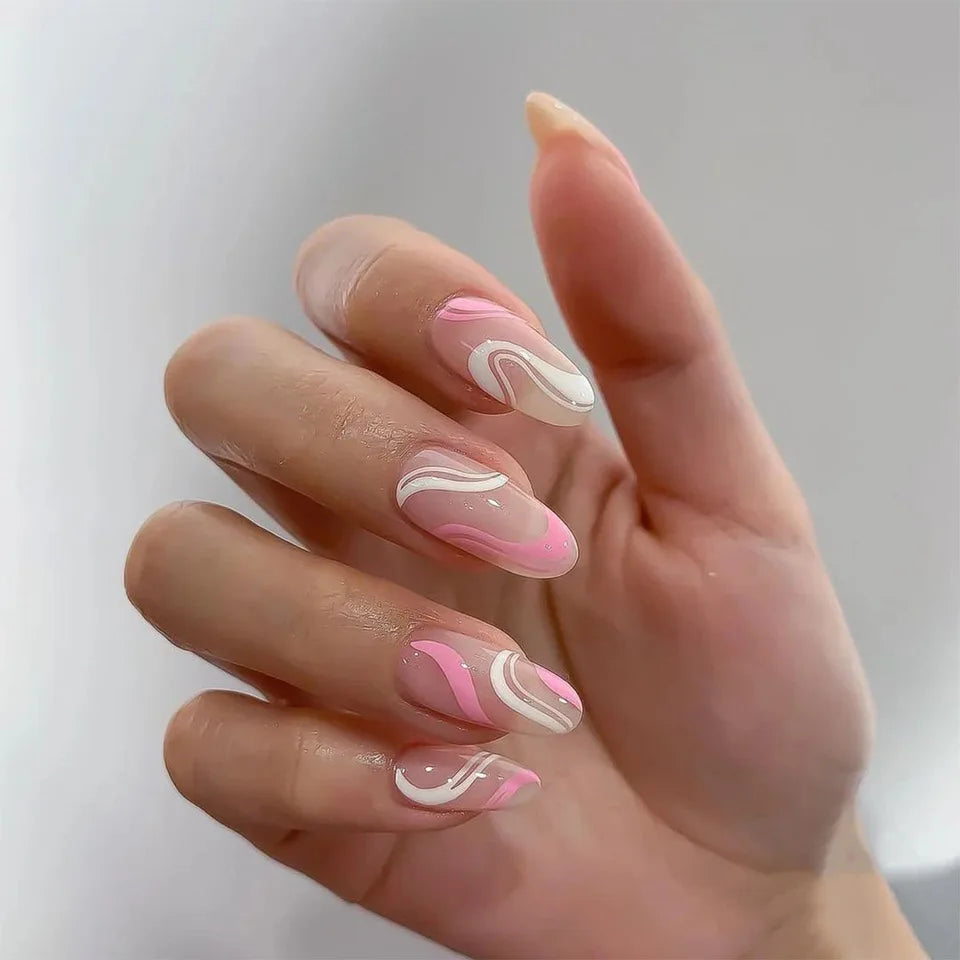 Wholesale Long Lasting Box of Wave Press on Nails Long Coffin Nails Vendor for Women with Glue-10