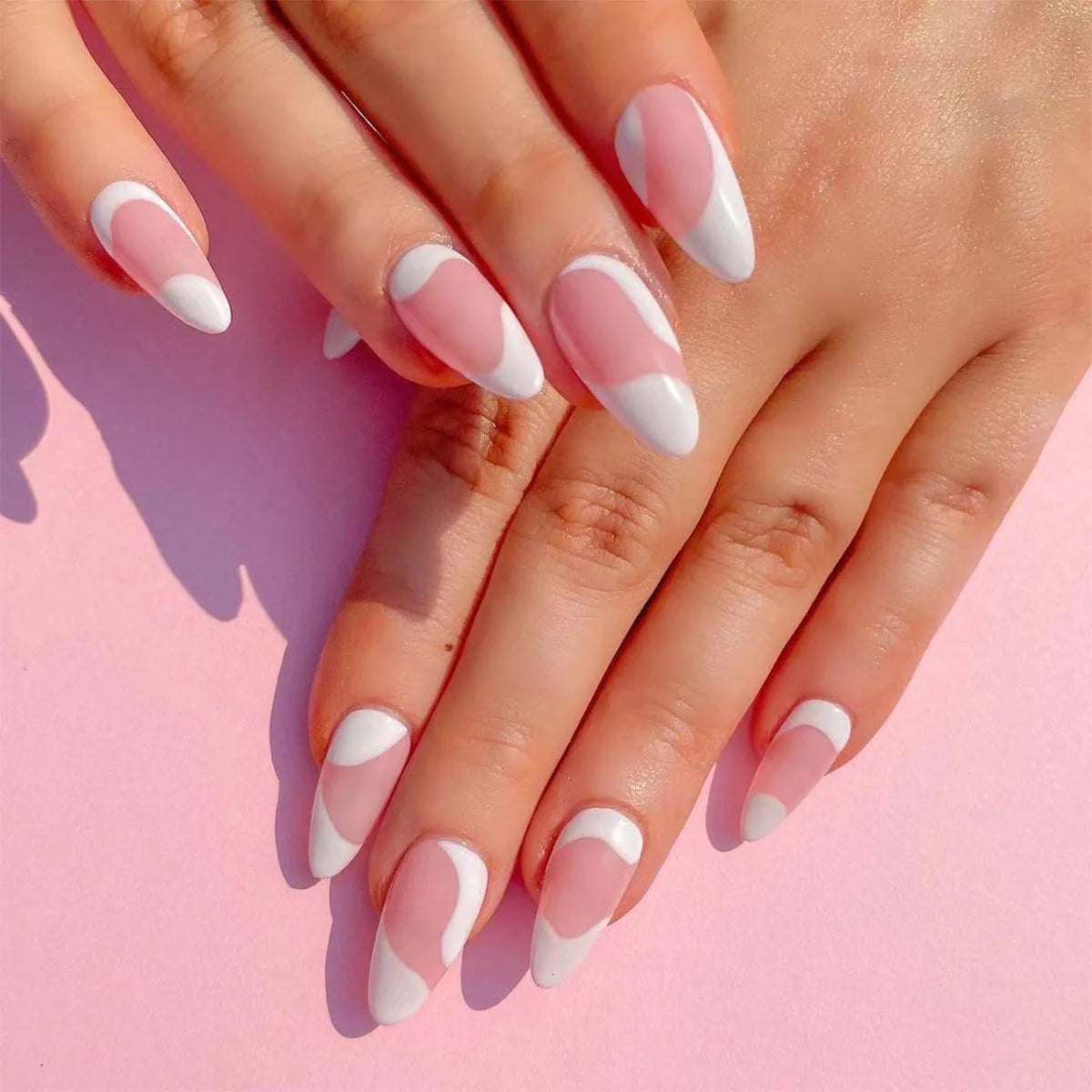 Wholesale Long Lasting Box of Wave Press on Nails Long Coffin Nails Vendor for Women with Glue-9
